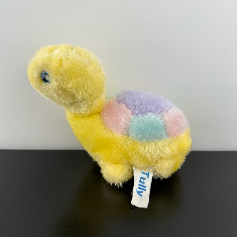 Russ Berrie Rare Tully Yellow Turtle 6” #128 Pastel Shell Plush Stuffed Animal